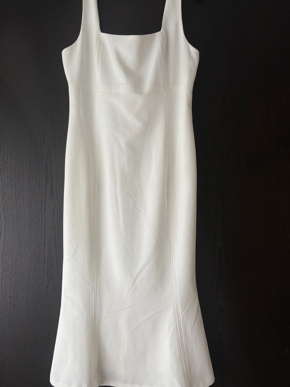 Laundry By Shelli Segal White Midi Square-Neck Dress